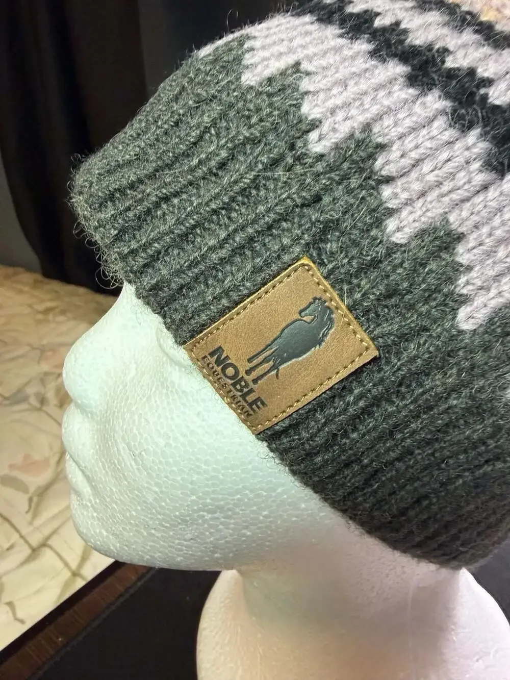 Noble Equestrian Fair Isle Knit Lambswool Beanie Hat